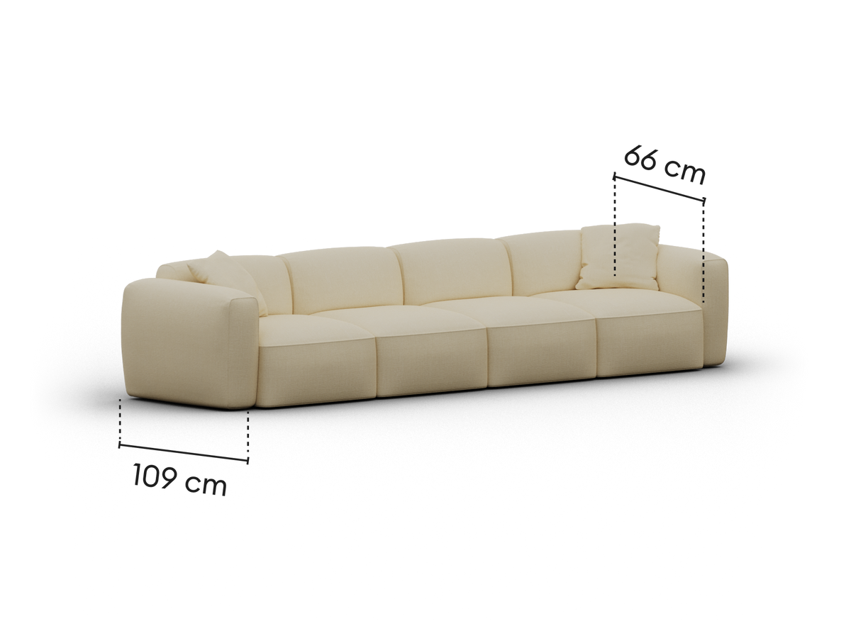 Torquay Modular Sofa - Pearl Moon / 4 Sections / Regular