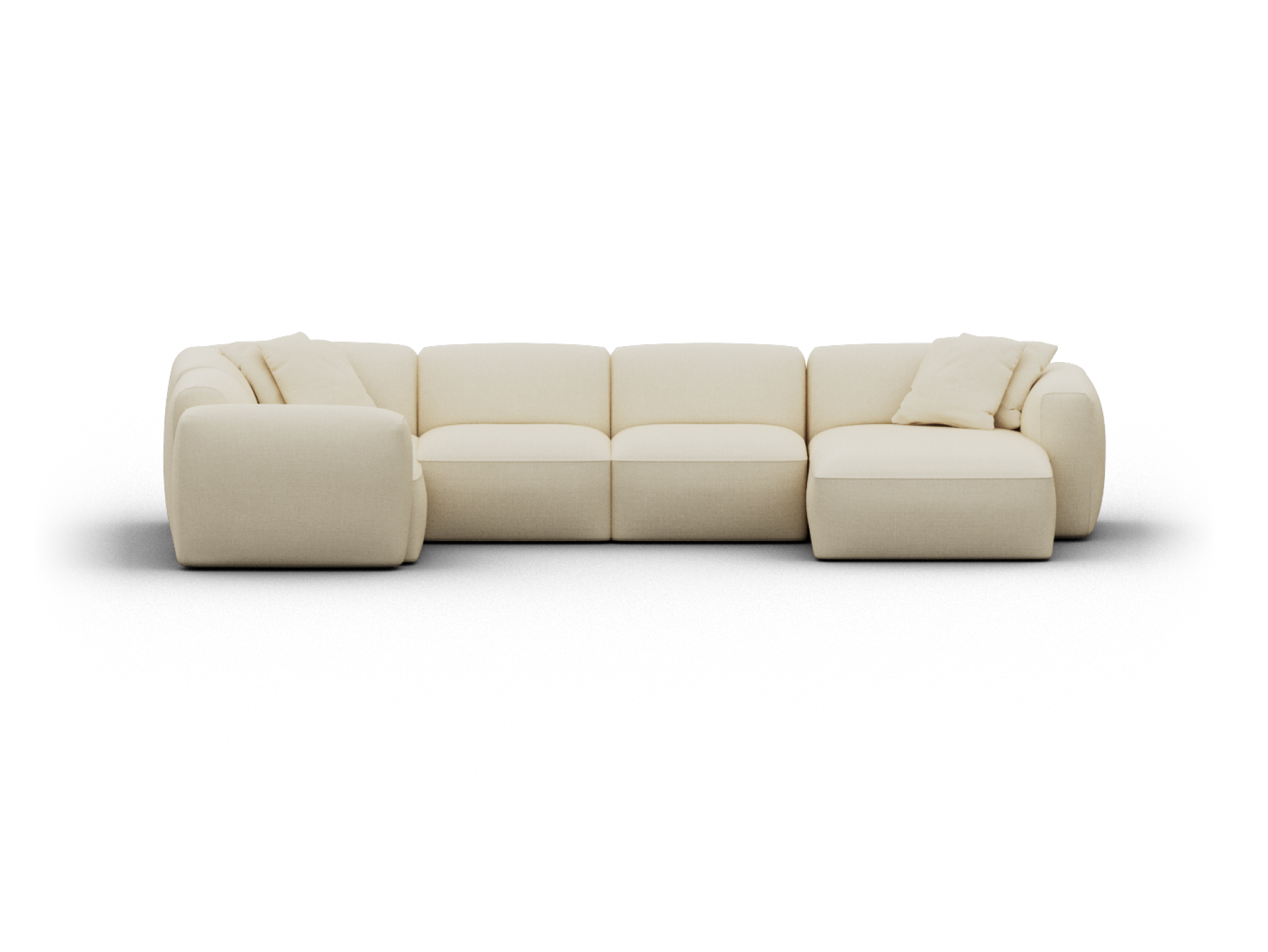 Torquay Modular Sofa - Pearl Moon / 5 Sections with Chaise / Regular