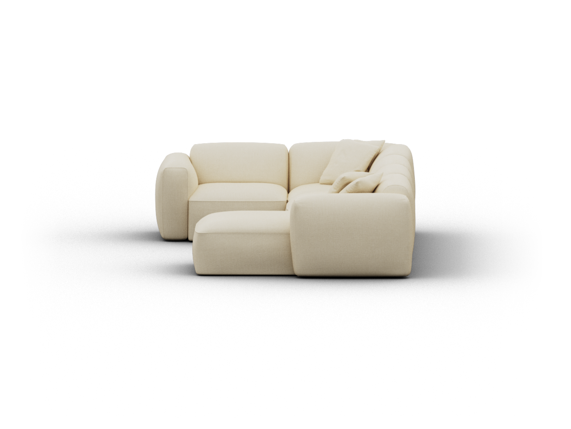 Torquay Modular Sofa - Pearl Moon / 5 Sections with Chaise / Regular