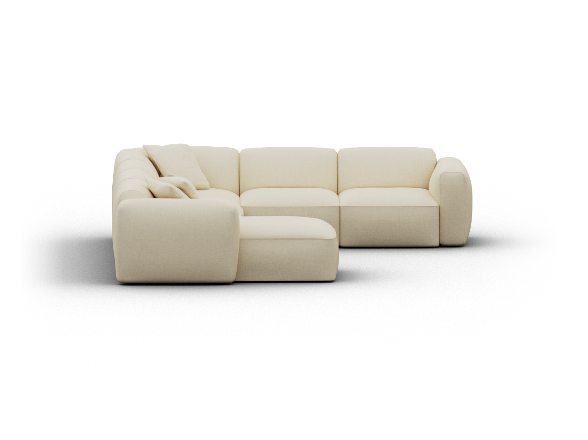Torquay Modular Sofa - Regular / 6 Sections with Chaise / Pearl Moon