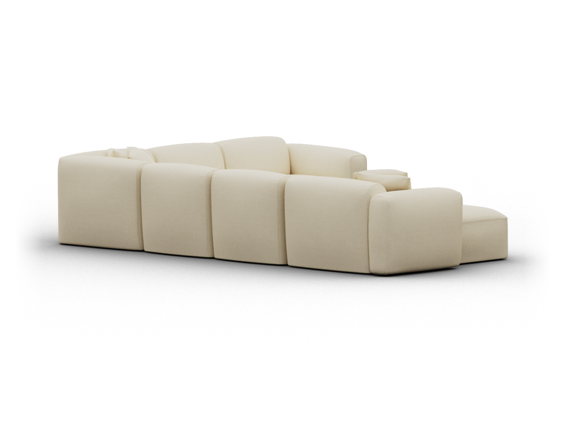 Torquay Modular Sofa - Regular / 6 Sections with Chaise / Pearl Moon