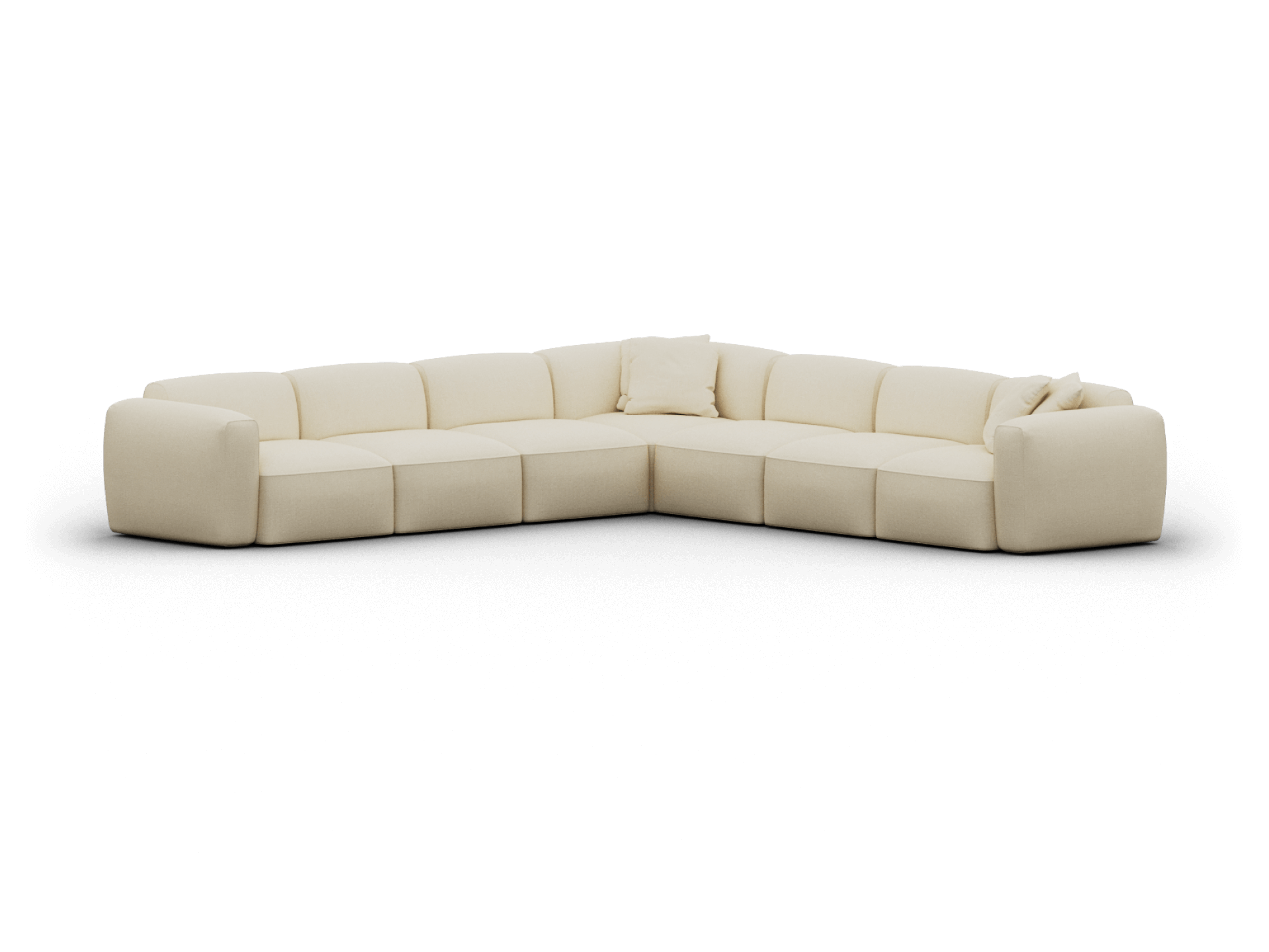 Torquay Modular Sofa - Corner / Regular / 7 Sections / Pearl Moon