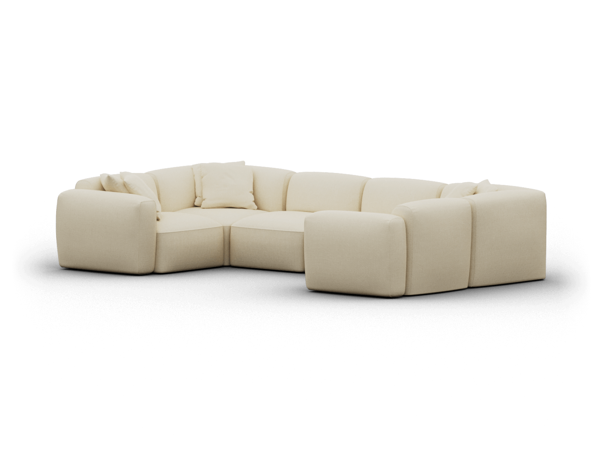 Torquay Modular Sofa Cover Packs - U Shape / Regular / 6 Sections / Pearl Moon