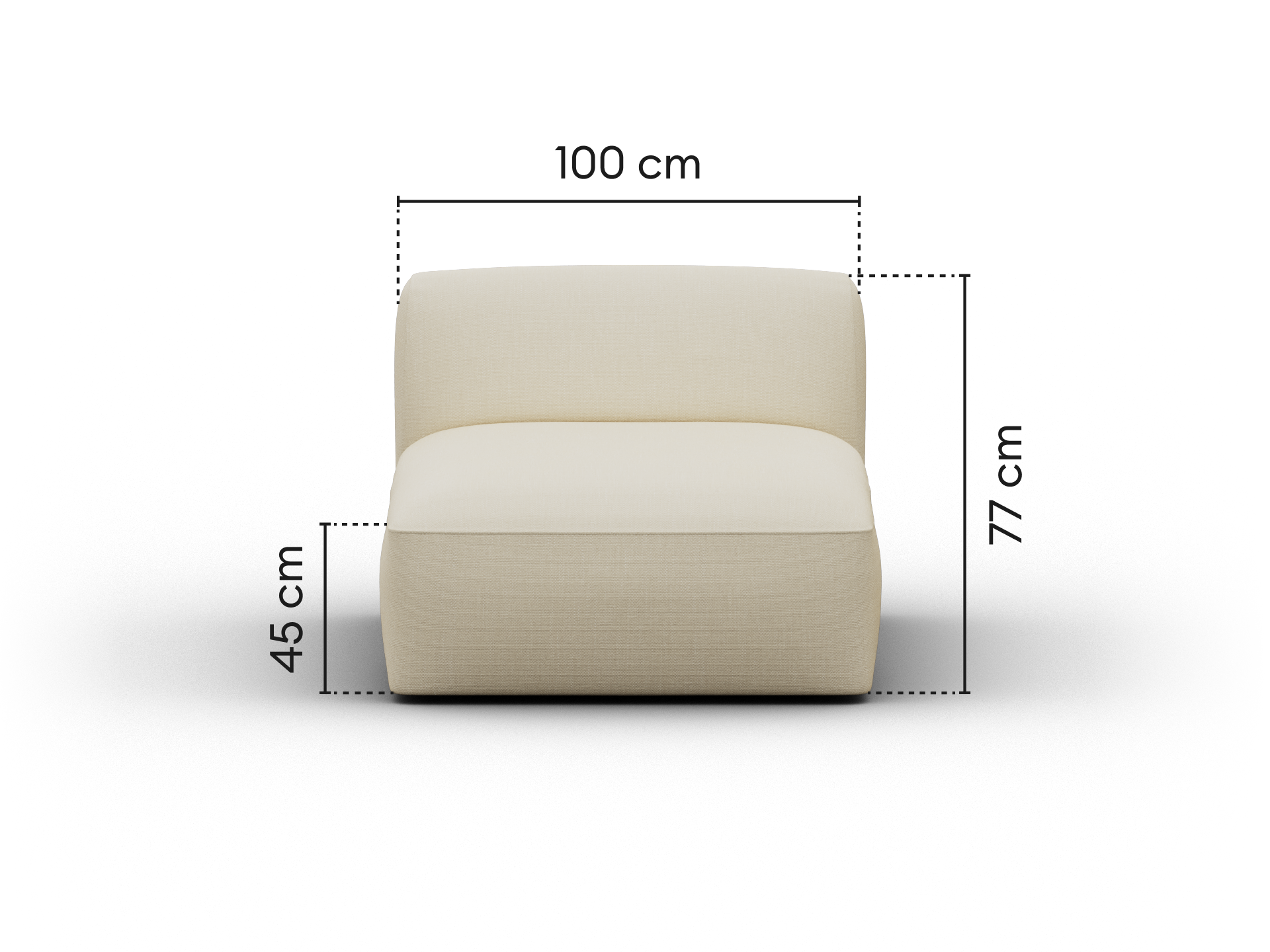 Torquay Modular Sofa Section - Extra Wide / Chaise / Pearl Moon