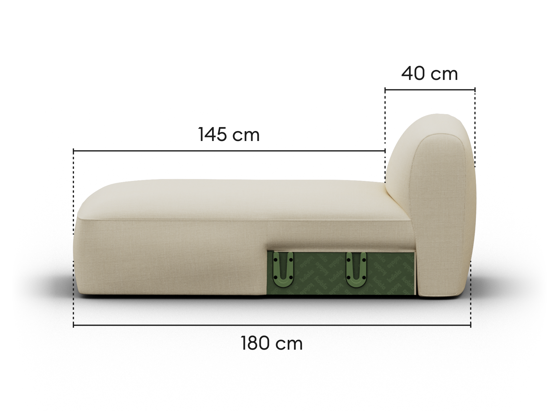 Torquay Modular Sofa Section - Extra Wide / Chaise / Pearl Moon