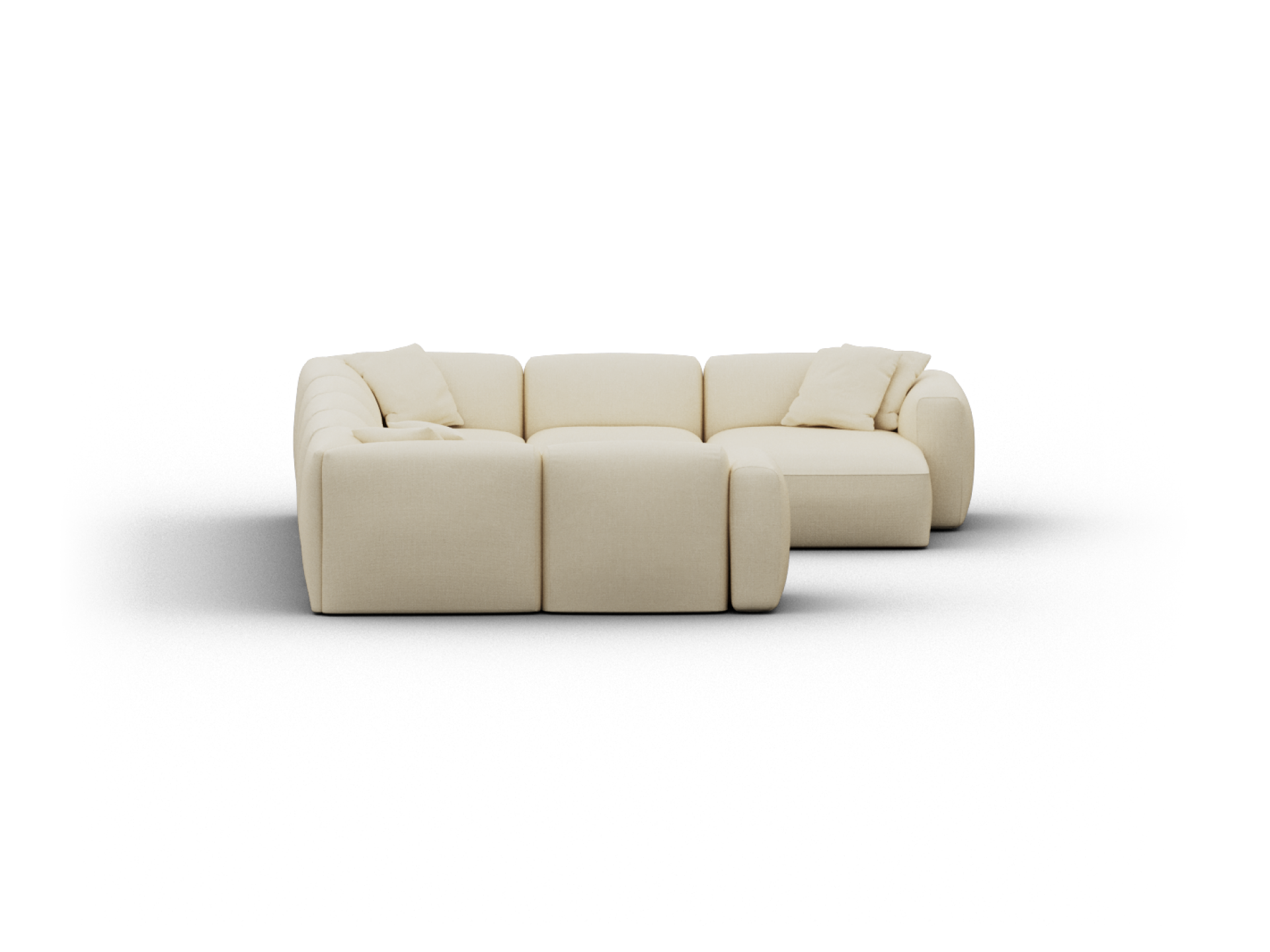 Torquay Modular Sofa - U Shape / Regular / 8 Sections with Chaise / Pearl Moon
