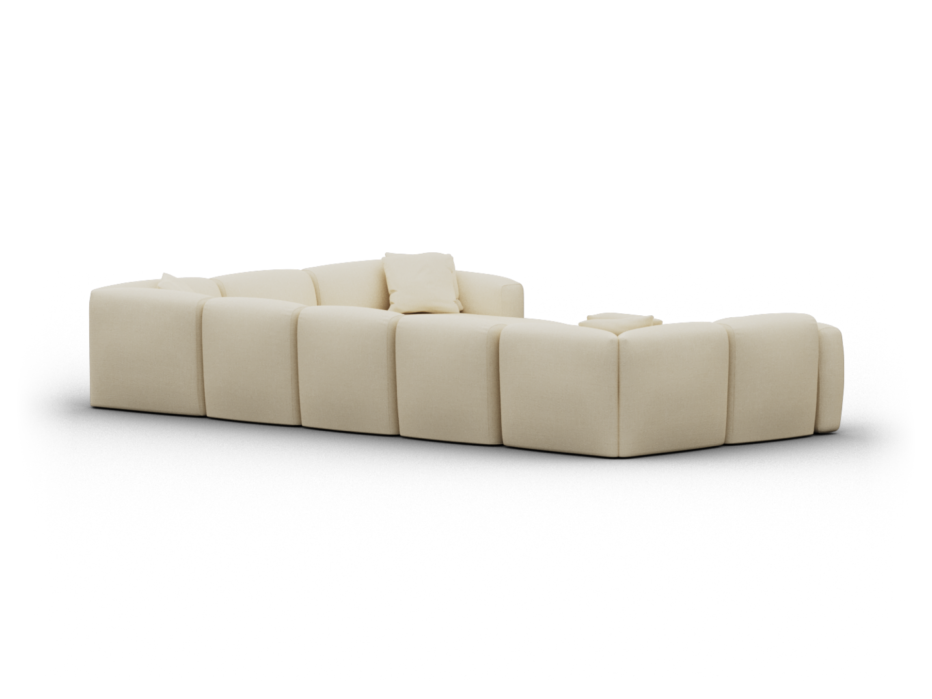 Torquay Modular Sofa - U Shape / Regular / 8 Sections with Chaise / Pearl Moon