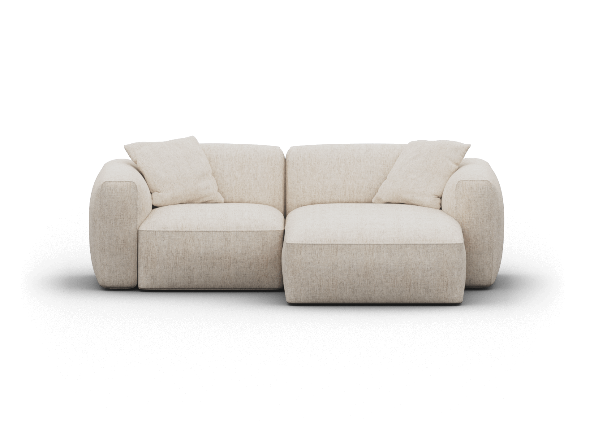 Torquay Modular Sofa - Chaise / Regular / 2 Sections / Silver Sand (Luxe edition)