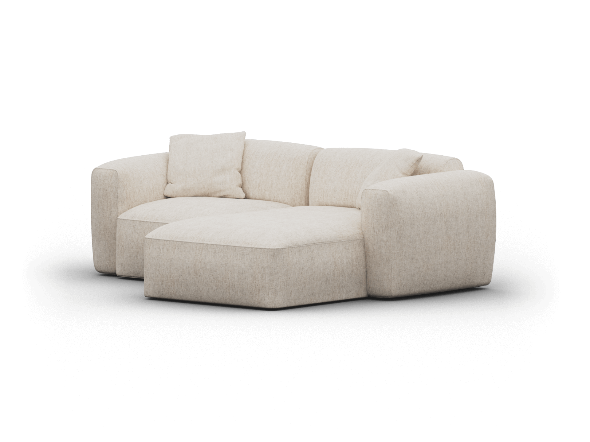 Torquay Modular Sofa - Chaise / Regular / 2 Sections / Silver Sand (Luxe edition)