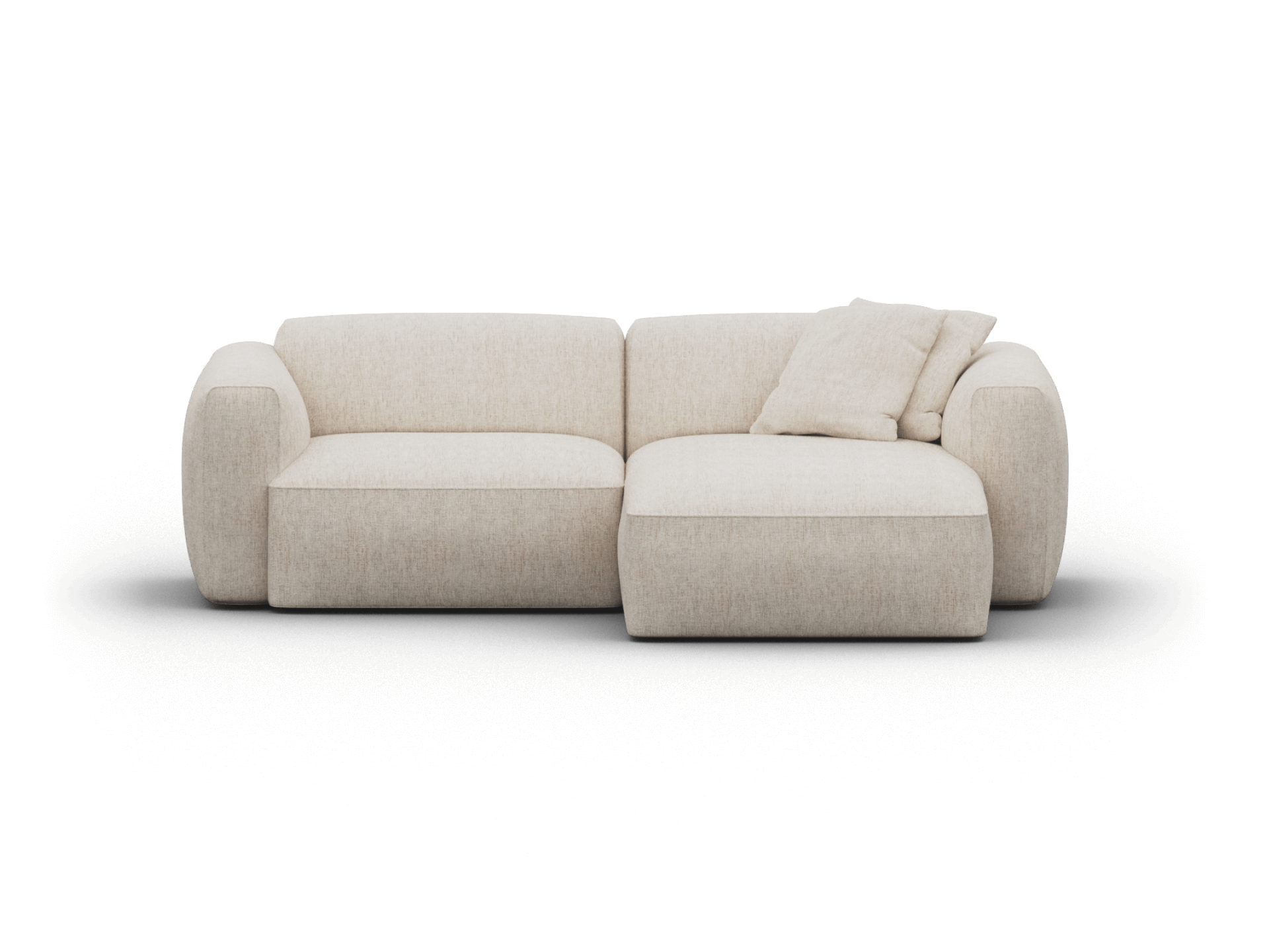 Torquay Modular Sofa - Chaise / Extra Wide / 2 Sections / Silver Sand (Luxe edition)