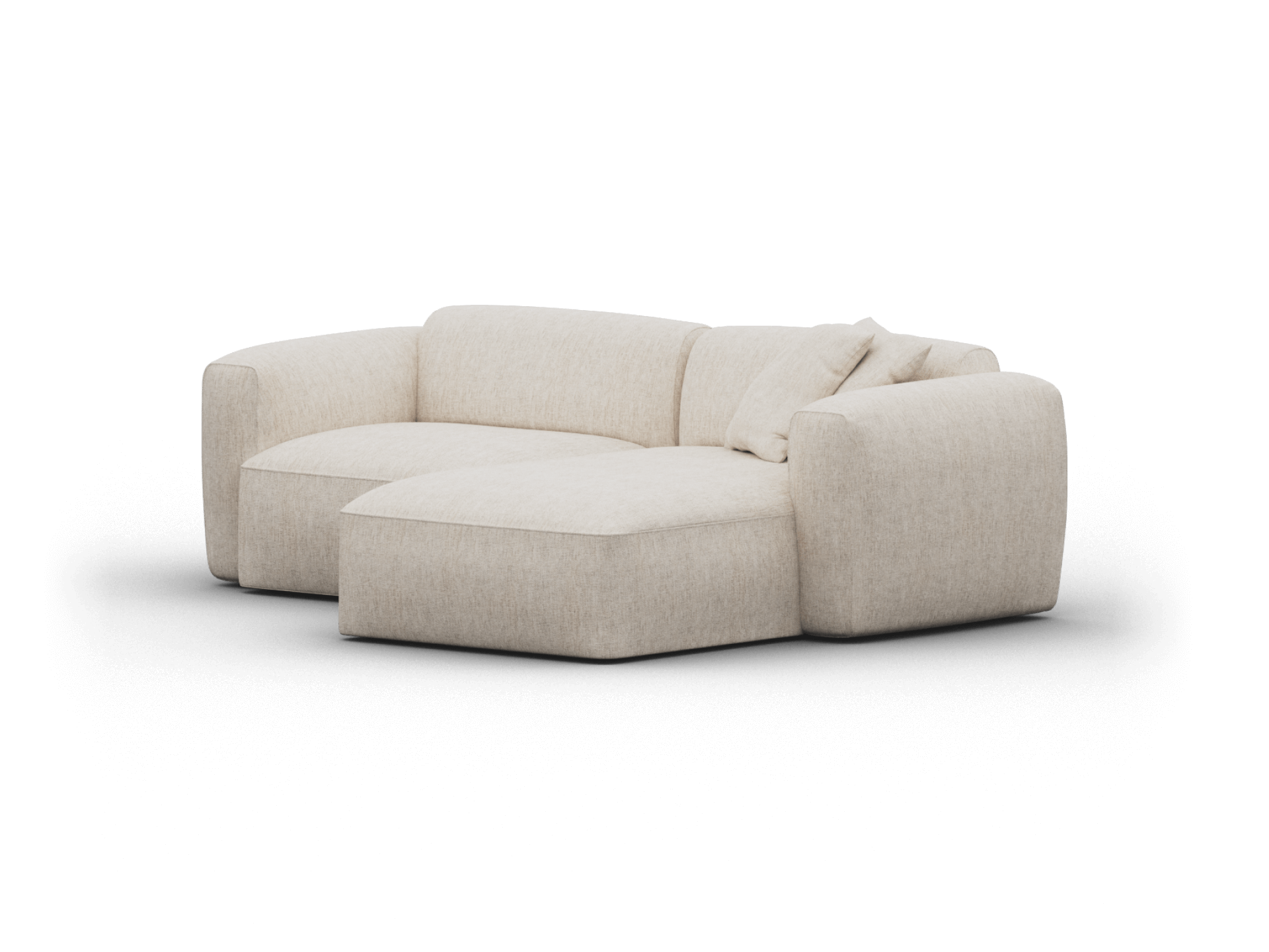 Torquay Modular Sofa - Chaise / Extra Wide / 2 Sections / Silver Sand (Luxe edition)
