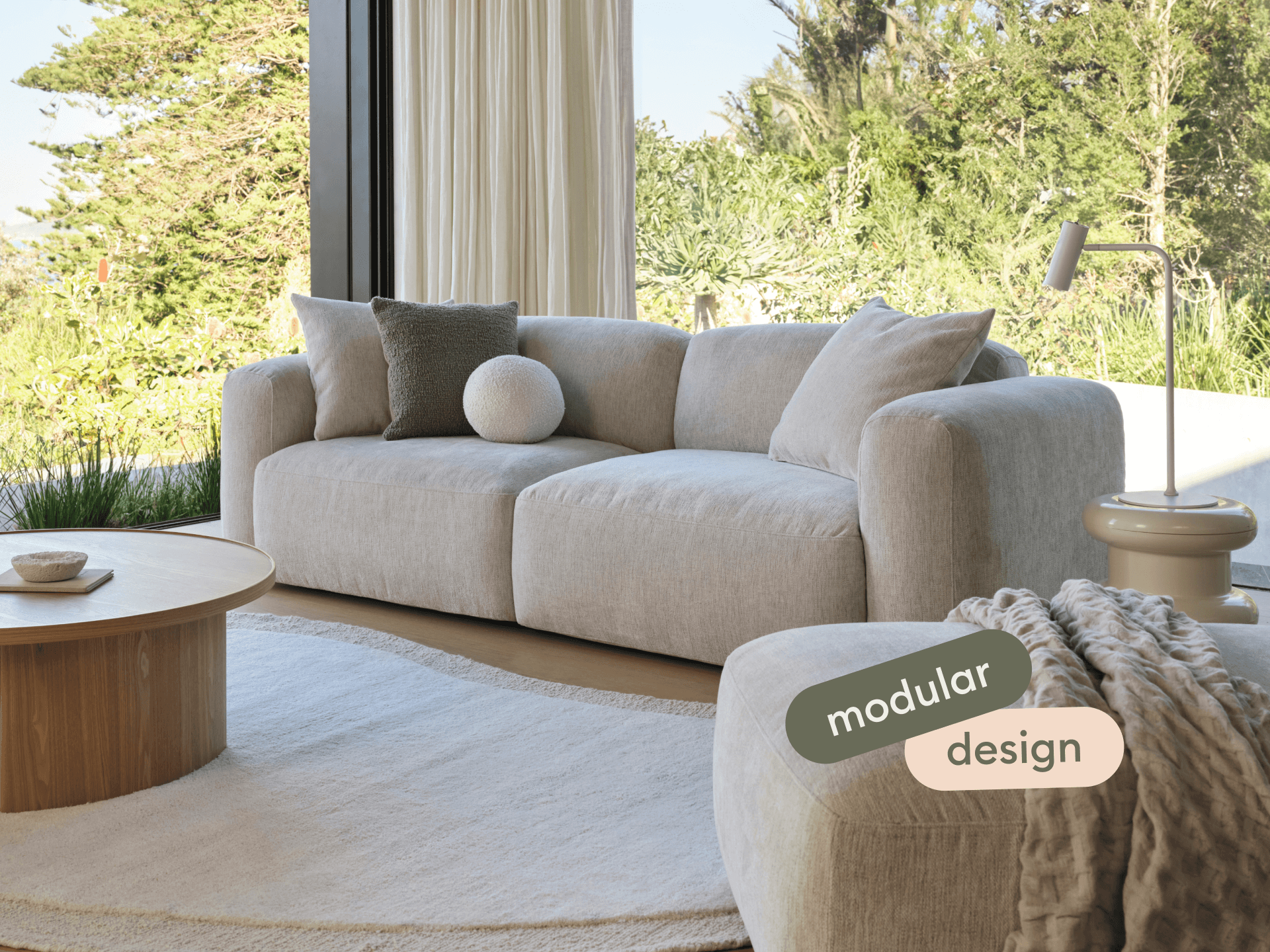 Torquay Modular Sofa - Sofa / Regular / 2 Sections / Silver Sand (Luxe edition)