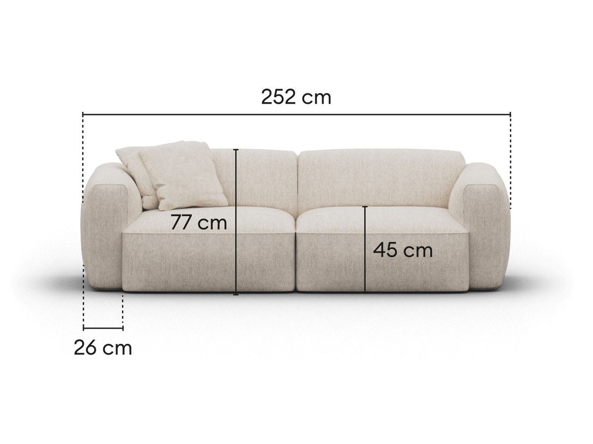 Torquay Modular Sofa - Silver Sand (Luxe edition) / 2 Sections / Extra Wide