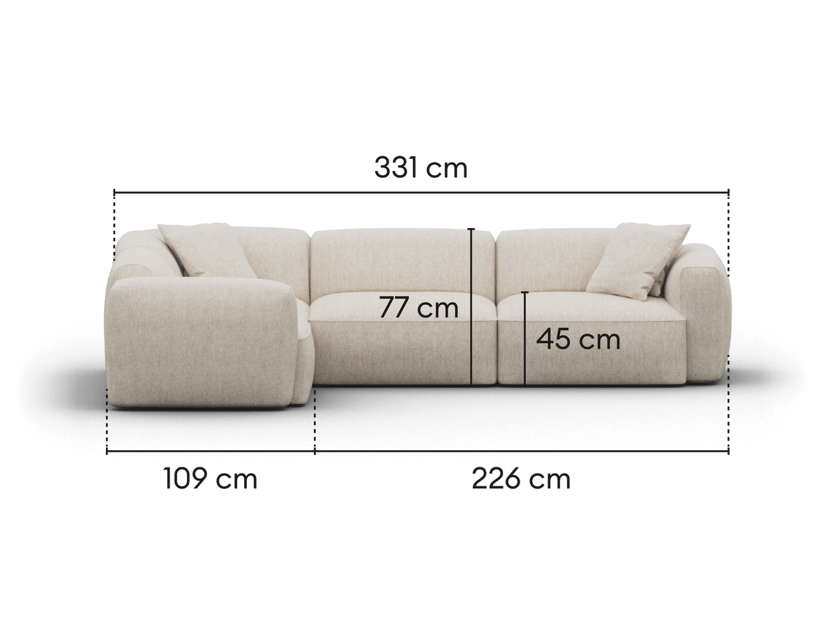 Torquay Modular Sofa - Silver Sand (Luxe edition) / 4 Sections / Extra Wide