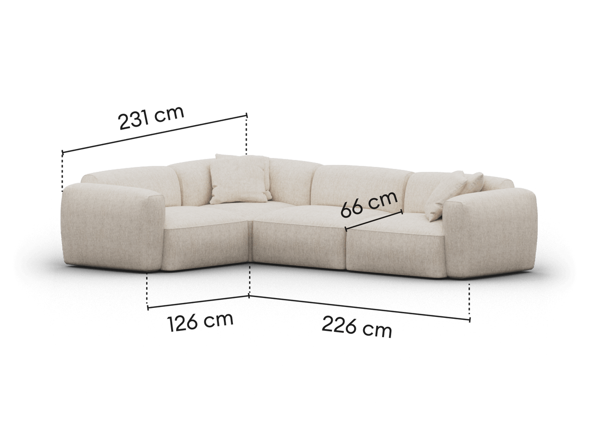 Torquay Modular Sofa - Silver Sand (Luxe edition) / 4 Sections / Extra Wide