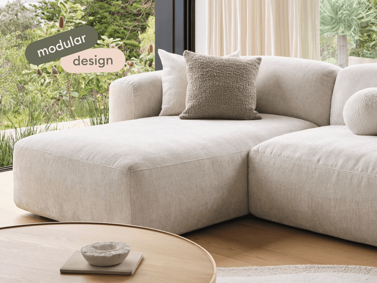 Torquay Modular Sofa - Silver Sand (Luxe edition) / 4 Sections / Regular