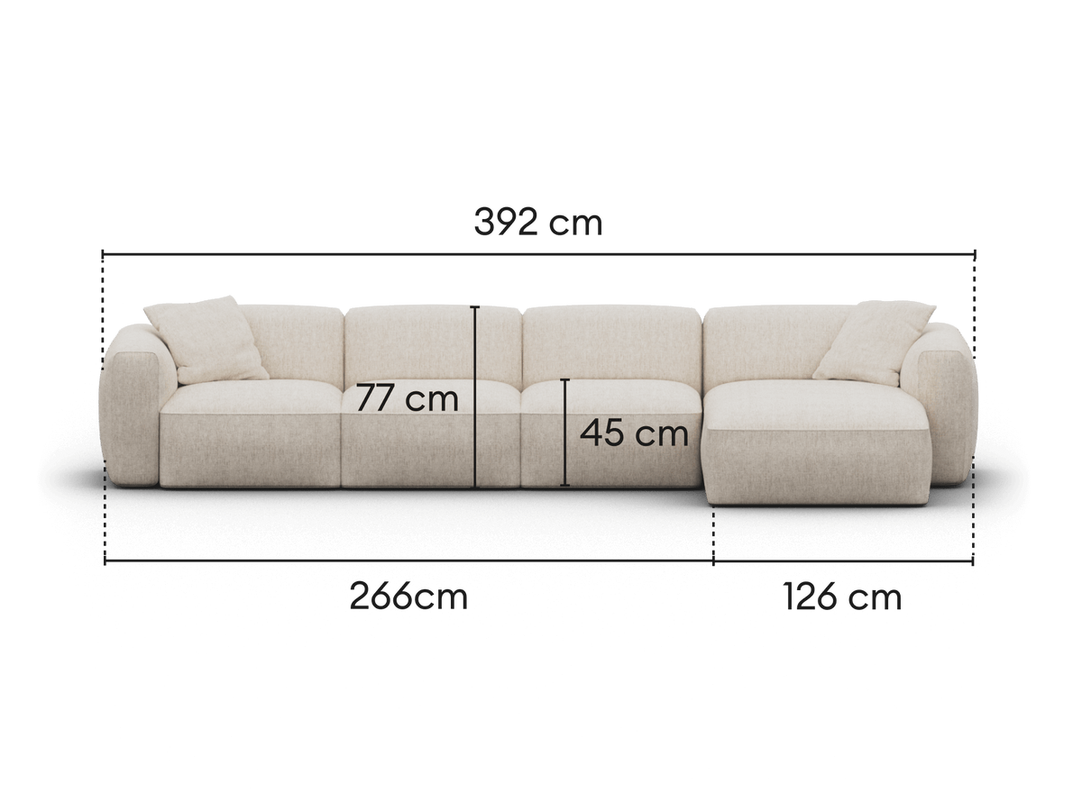 Torquay Modular Sofa - Silver Sand (Luxe edition) / 4 Sections / Regular