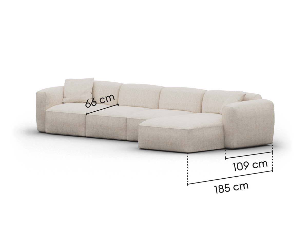 Torquay Modular Sofa - Silver Sand (Luxe edition) / 4 Sections / Regular
