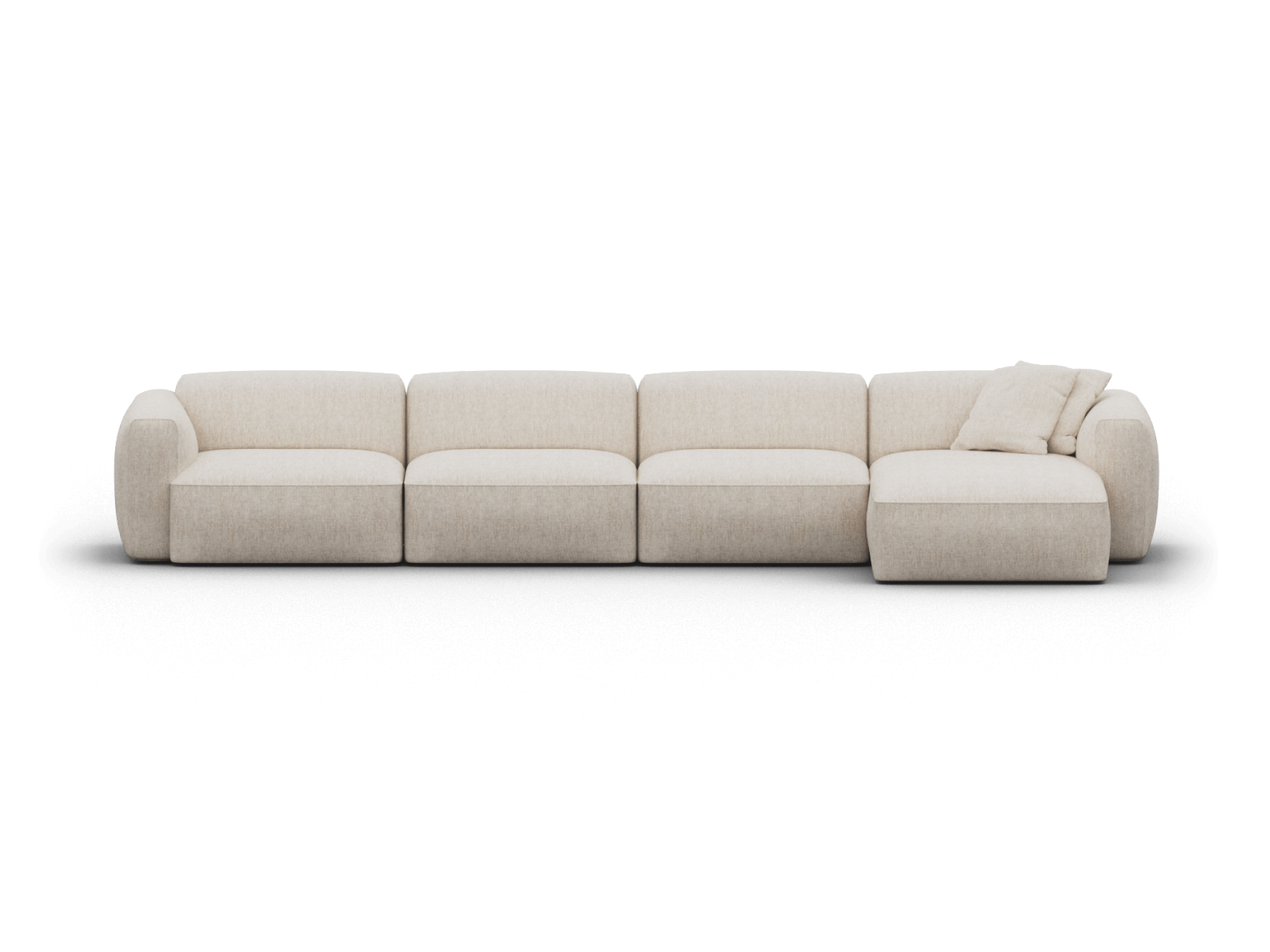 Torquay Modular Sofa - Chaise / Extra Wide / 4 Sections / Silver Sand (Luxe edition)