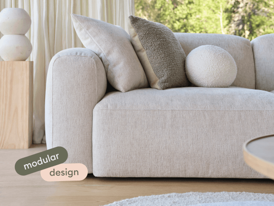 Torquay Modular Sofa - Silver Sand (Luxe edition) / 4 Sections / Regular