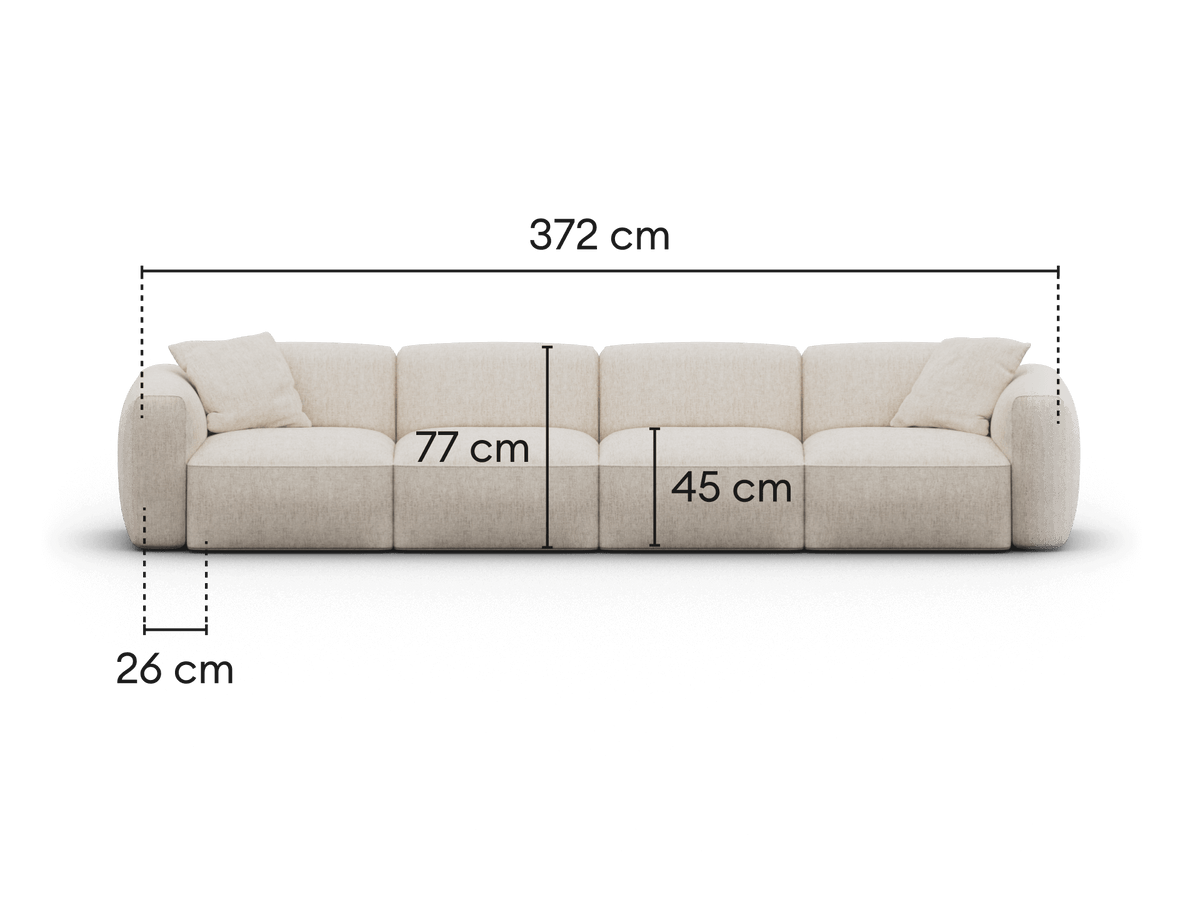 Torquay Modular Sofa - Silver Sand (Luxe edition) / 4 Sections / Regular