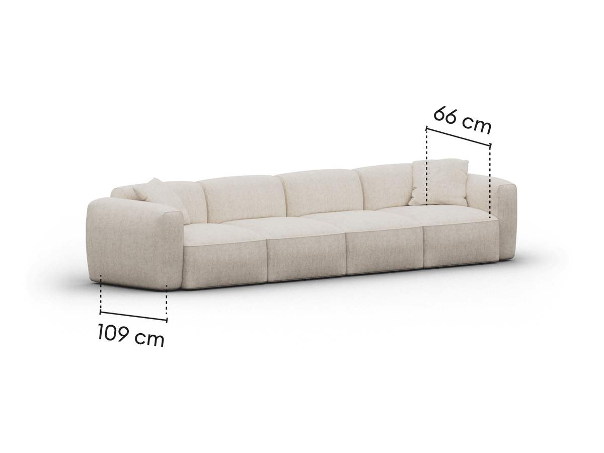 Torquay Modular Sofa - Silver Sand (Luxe edition) / 4 Sections / Regular