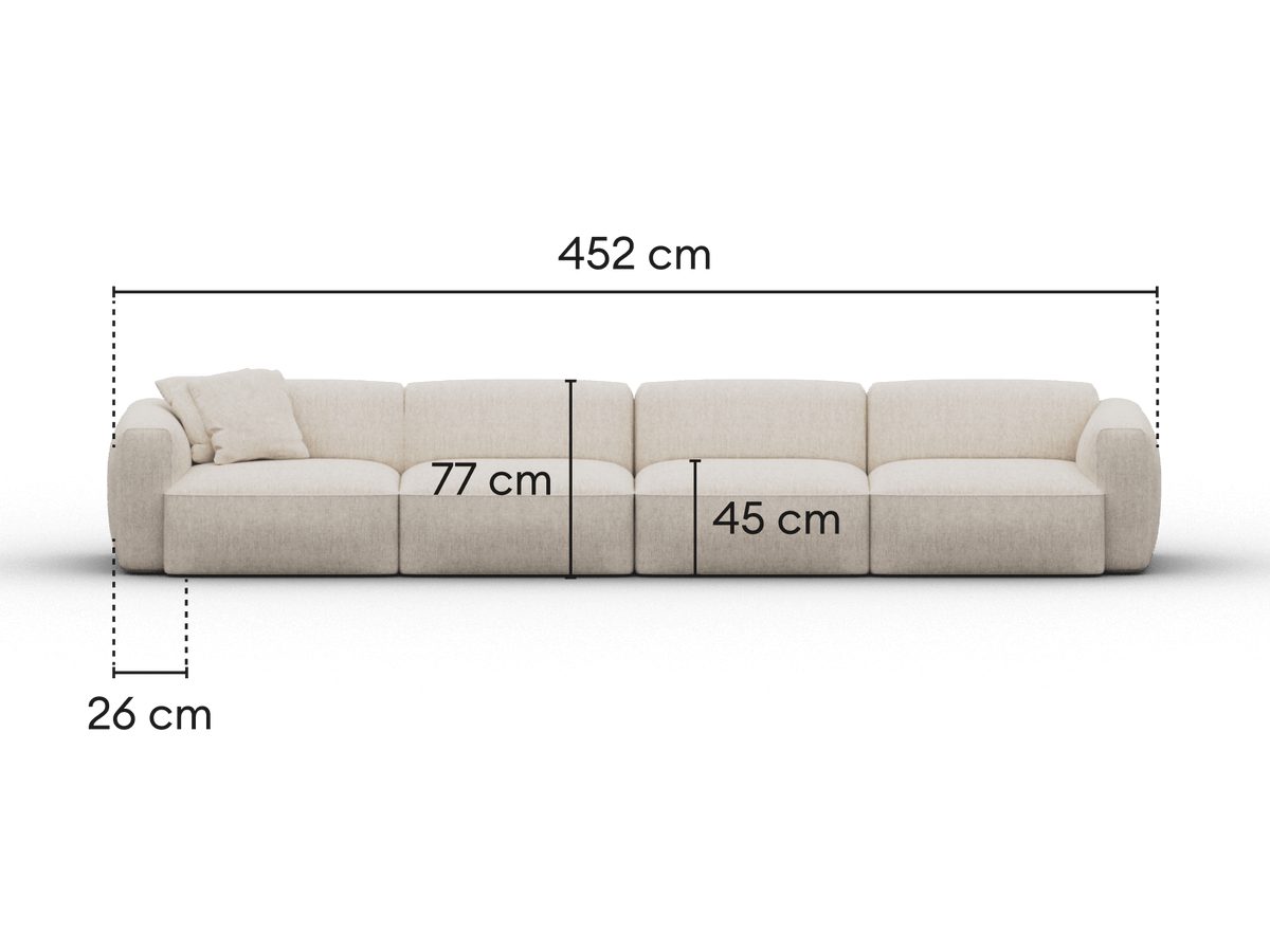 Torquay Modular Sofa - Silver Sand (Luxe edition) / 4 Sections / Extra Wide