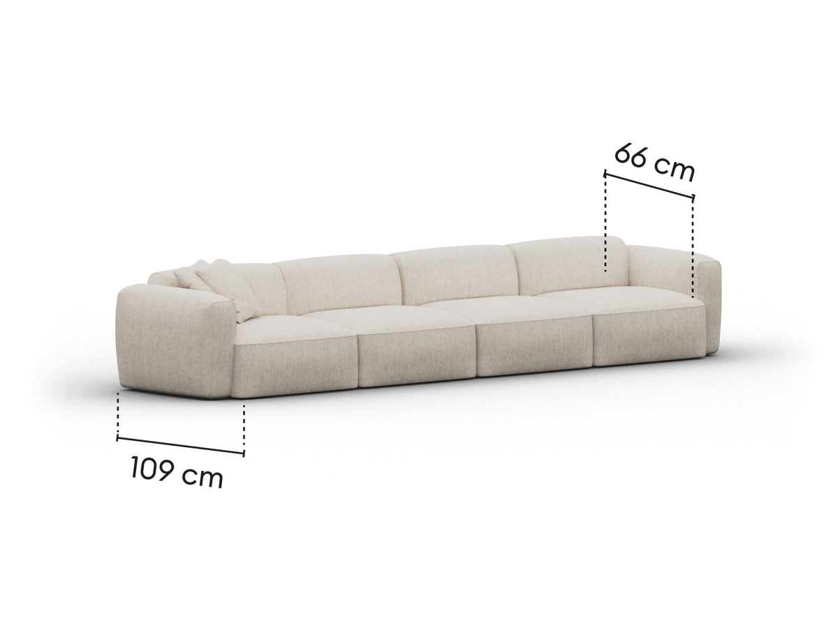 Torquay Modular Sofa - Silver Sand (Luxe edition) / 4 Sections / Extra Wide