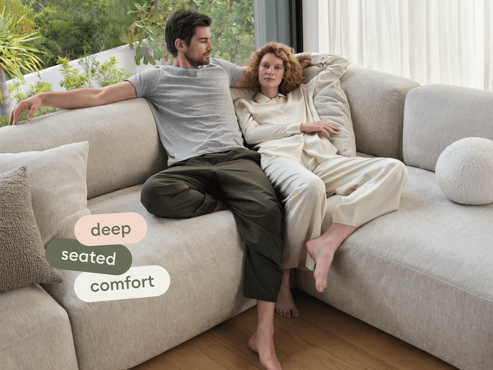 Torquay Modular Sofa - Corner / Extra Wide / 5 Sections / Silver Sand (Luxe edition)