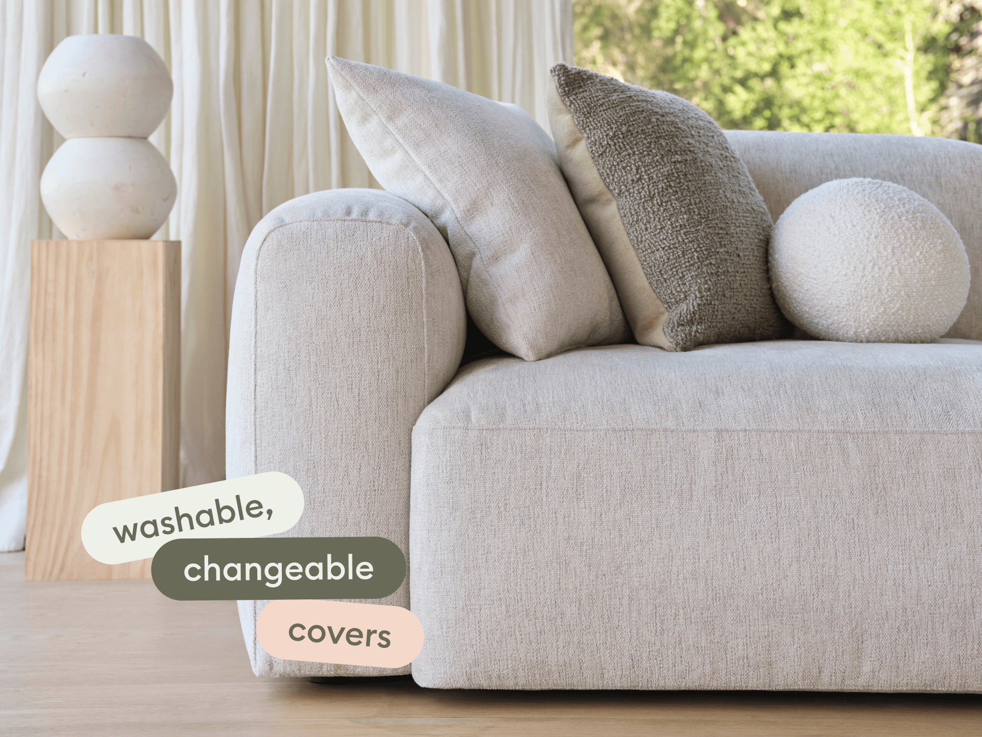 Torquay Modular Sofa - Corner / Extra Wide / 5 Sections / Silver Sand (Luxe edition)