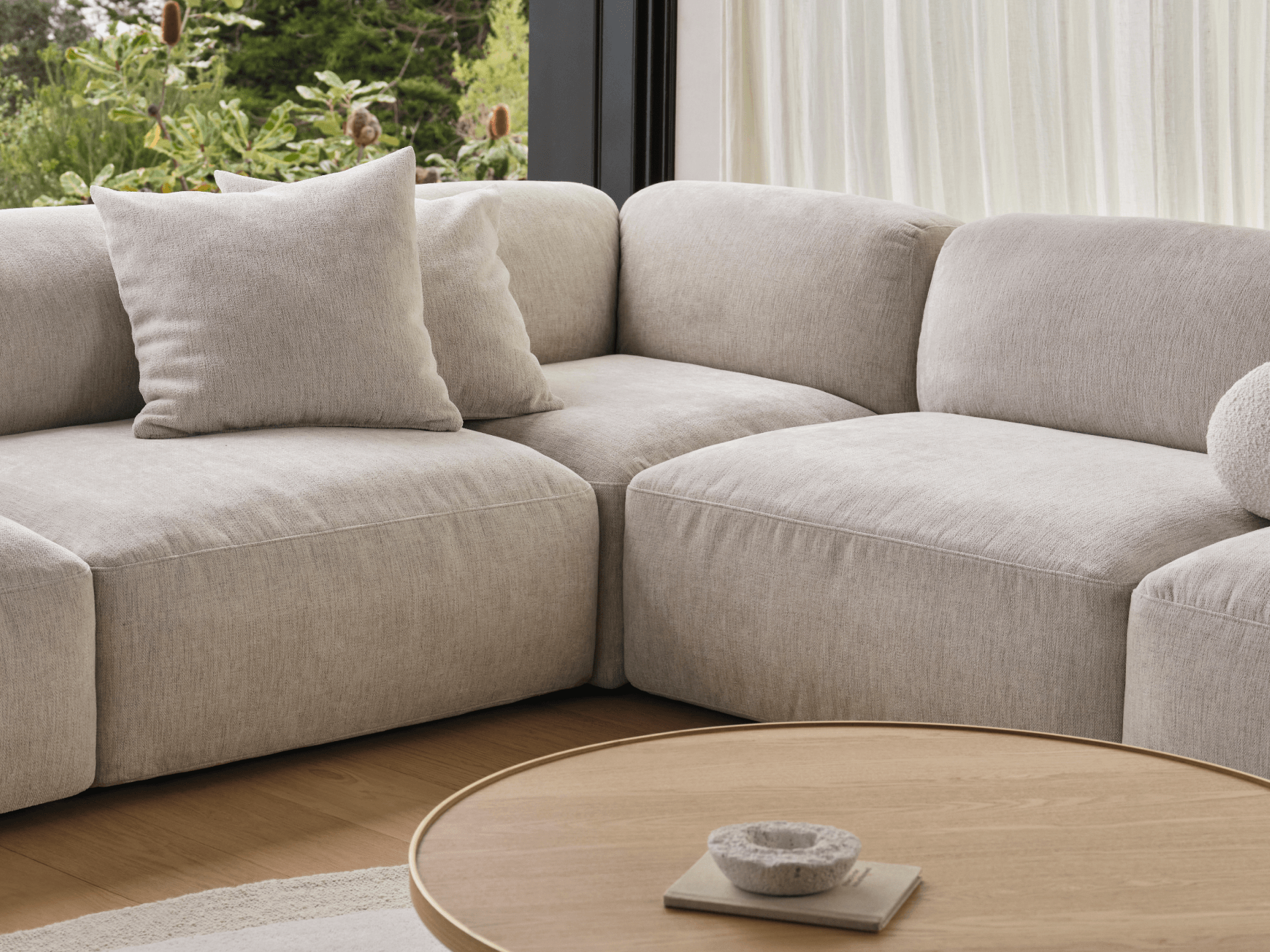 Torquay Modular Sofa - Corner / Extra Wide / 5 Sections / Silver Sand (Luxe edition)