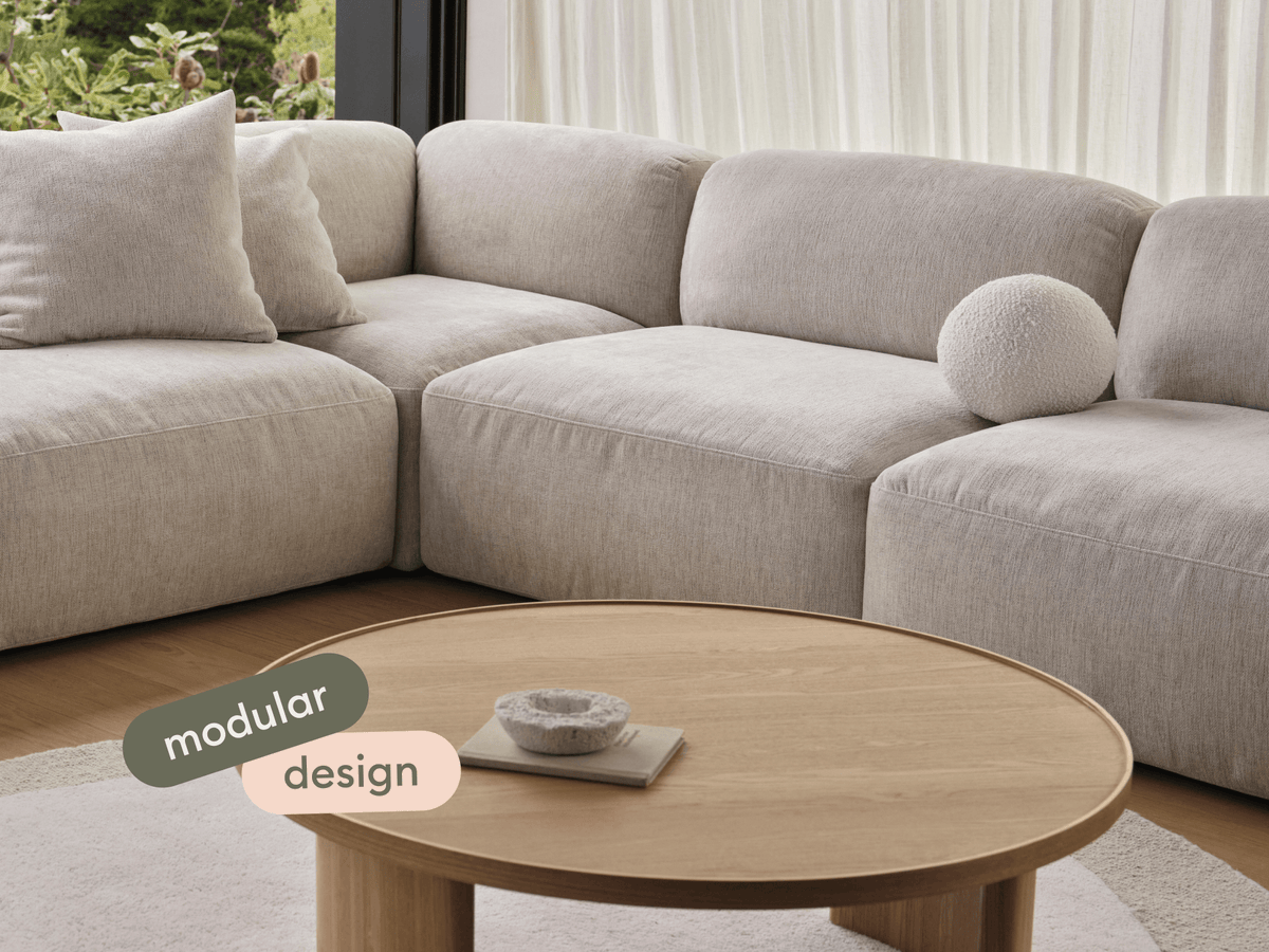 Torquay Modular Sofa - Silver Sand (Luxe edition) / 6 Sections / Regular