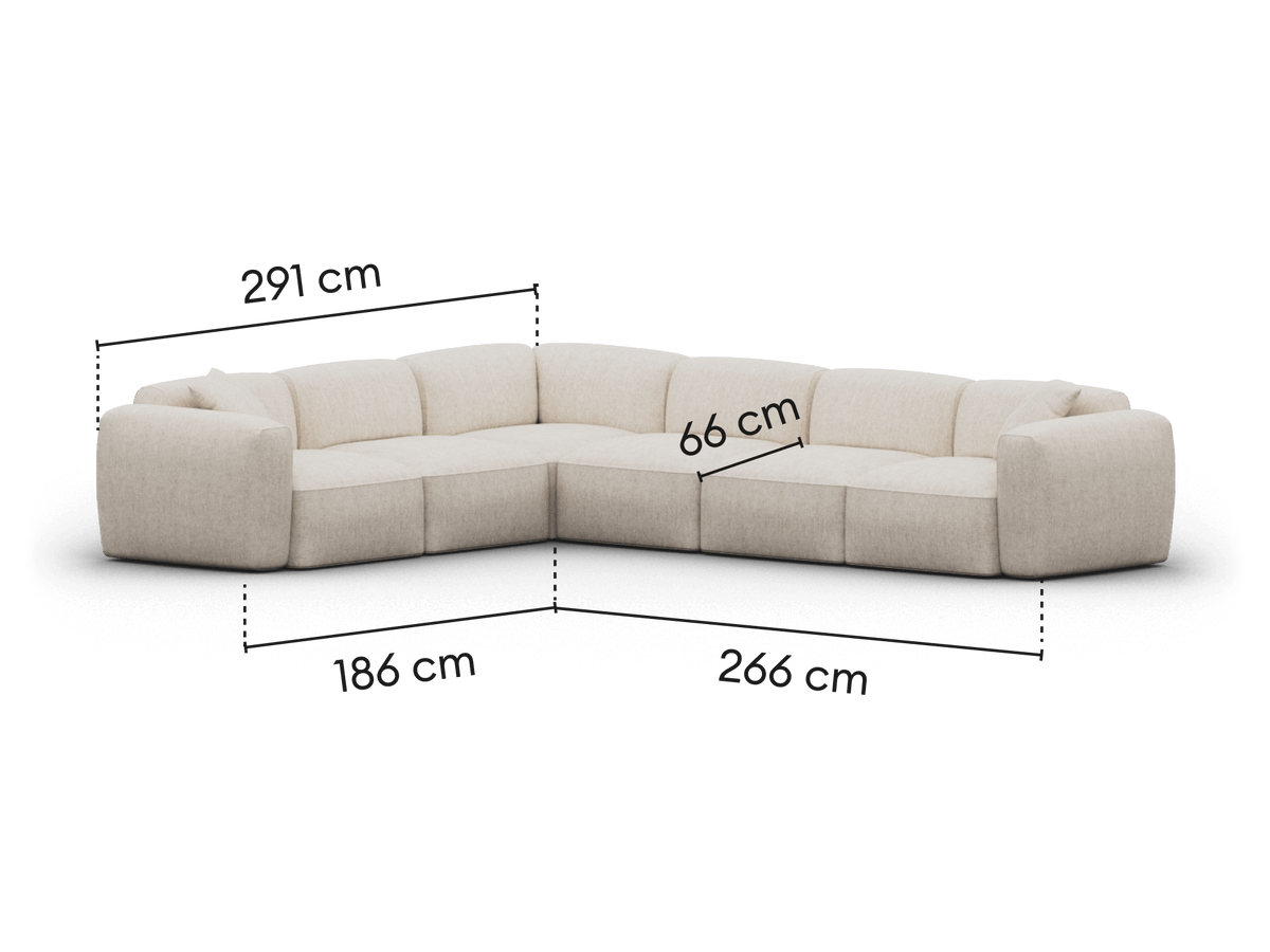 Torquay Modular Sofa - Silver Sand (Luxe edition) / 6 Sections / Regular