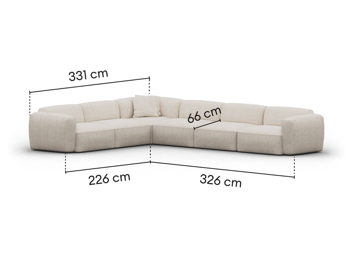 Torquay Modular Sofa - Silver Sand (Luxe edition) / 6 Sections / Extra Wide