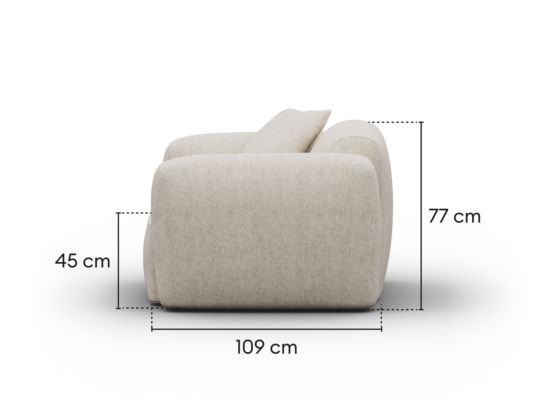 Torquay Modular Armchair - Regular / Silver Sand (Luxe edition)