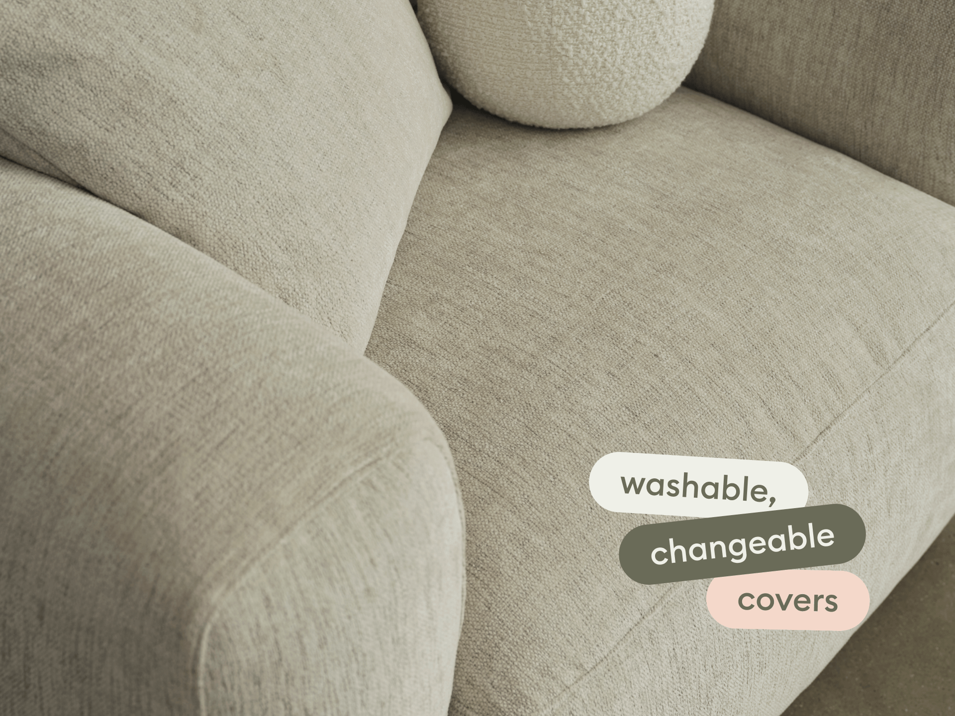 Torquay Modular Armchair - Extra Wide / Silver Sand (Luxe edition)