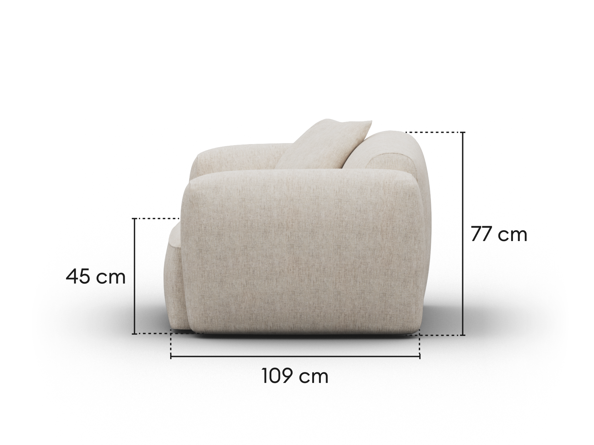 Torquay Modular Armchair - Extra Wide / Silver Sand (Luxe edition)