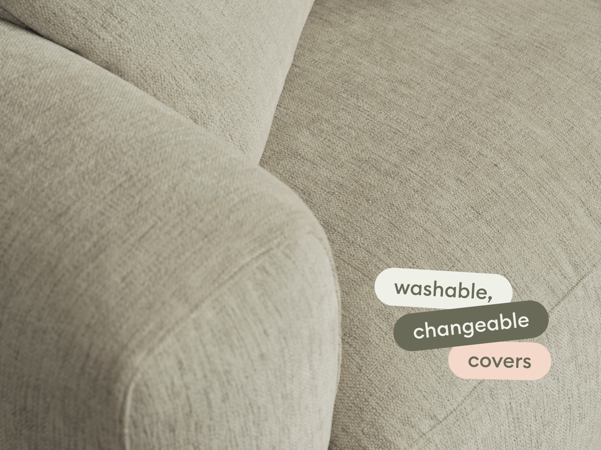 Torquay Modular Armchair Covers - Regular / Silver Sand (Luxe edition)
