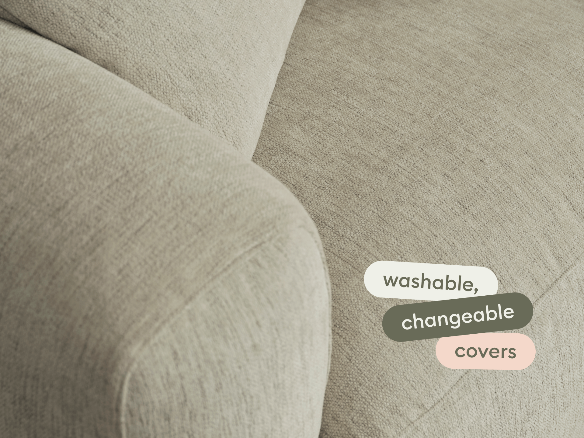 Torquay Modular Armchair Covers - Extra Wide / Silver Sand (Luxe edition)
