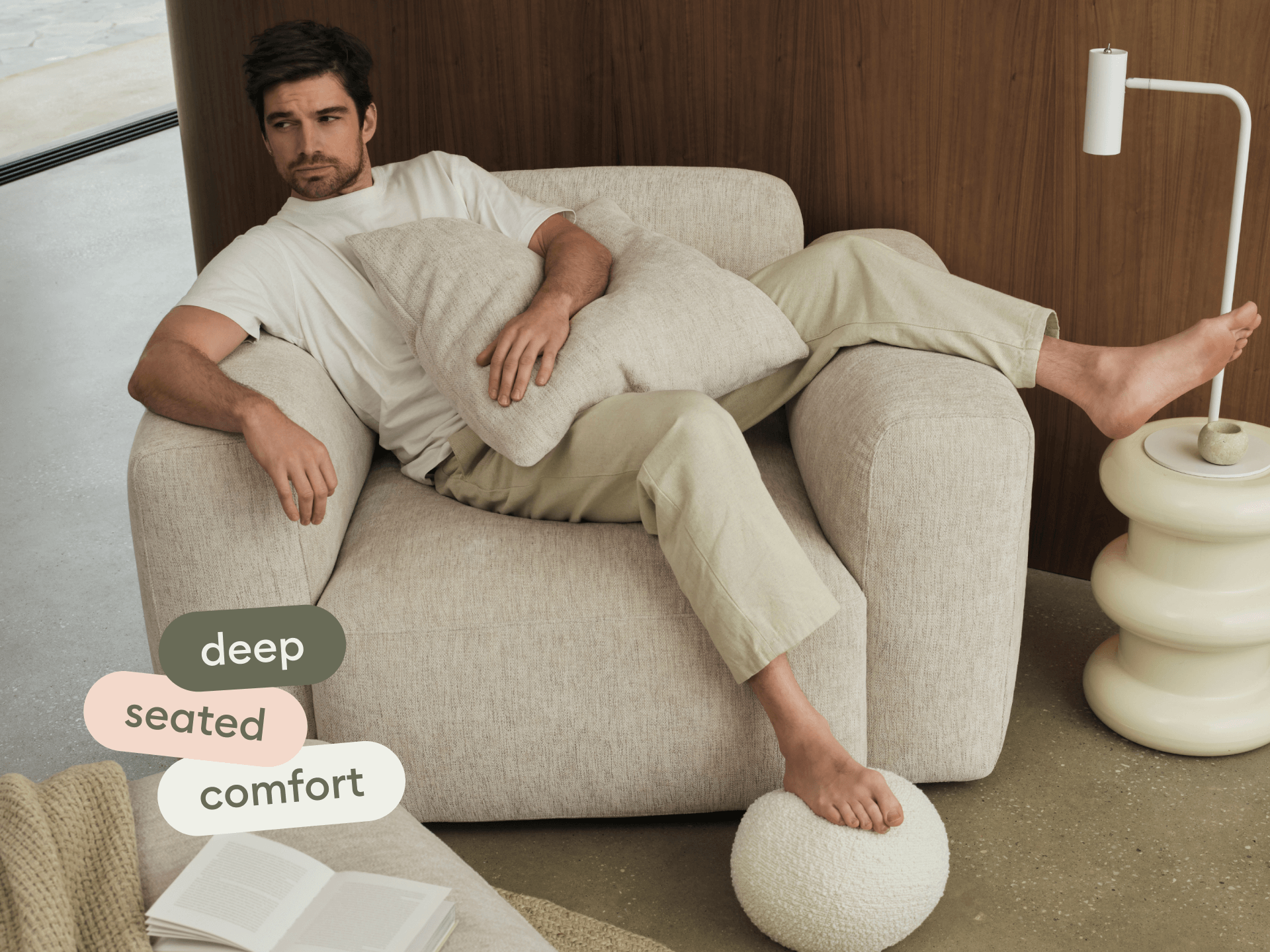 Torquay Modular Armchair Covers - Extra Wide / Silver Sand (Luxe edition)