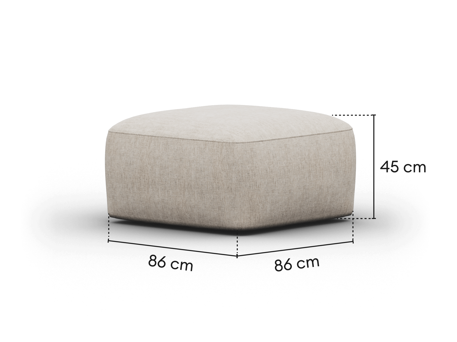 Torquay Modular Ottoman - Regular / Silver Sand (Luxe edition)