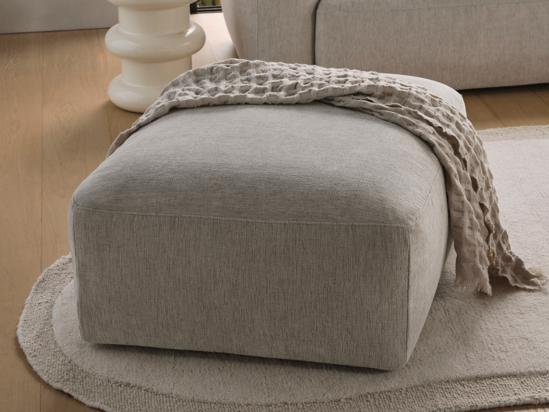 Torquay Modular Ottoman - Extra Wide / Silver Sand (Luxe edition)