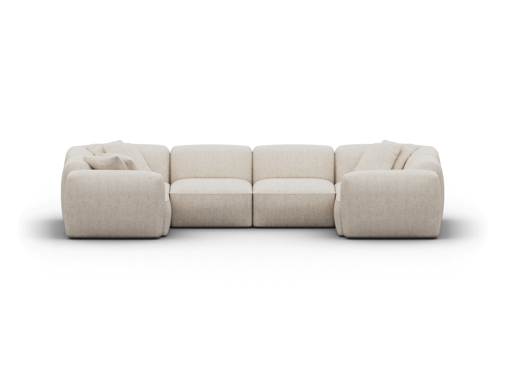Torquay Modular Sofa - U Shape / Regular / 6 Sections / Silver Sand (Luxe edition)
