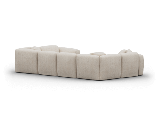 Torquay Modular Sofa - U Shape / Regular / 6 Sections / Silver Sand (Luxe edition)