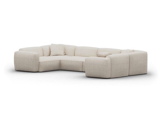 Torquay Modular Sofa - Silver Sand (Luxe edition) / 6 Sections / Extra Wide