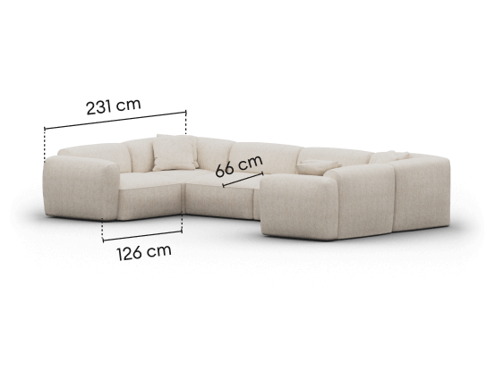 Torquay Modular Sofa - Silver Sand (Luxe edition) / 6 Sections / Extra Wide