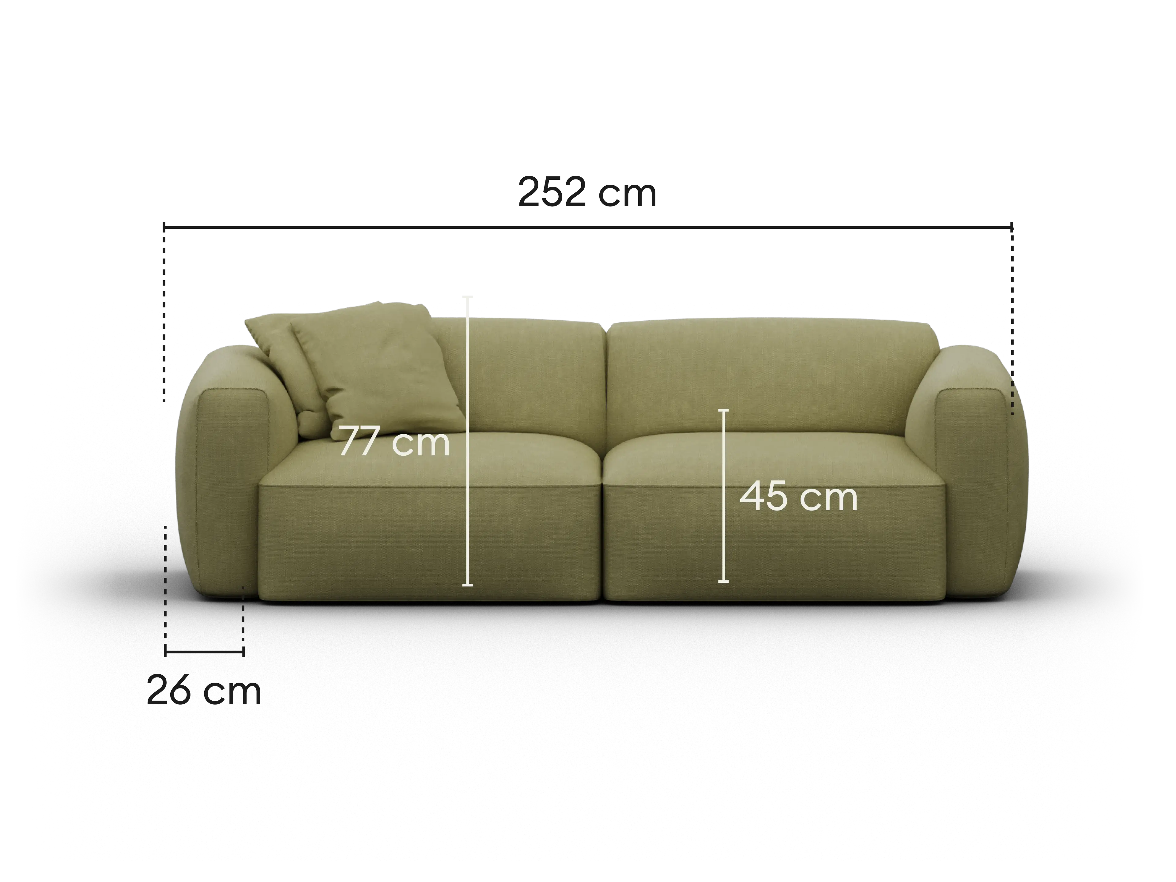 Torquay Modular Sofa - Australia 01 (Pantone) / 2 Sections / Extra Wide