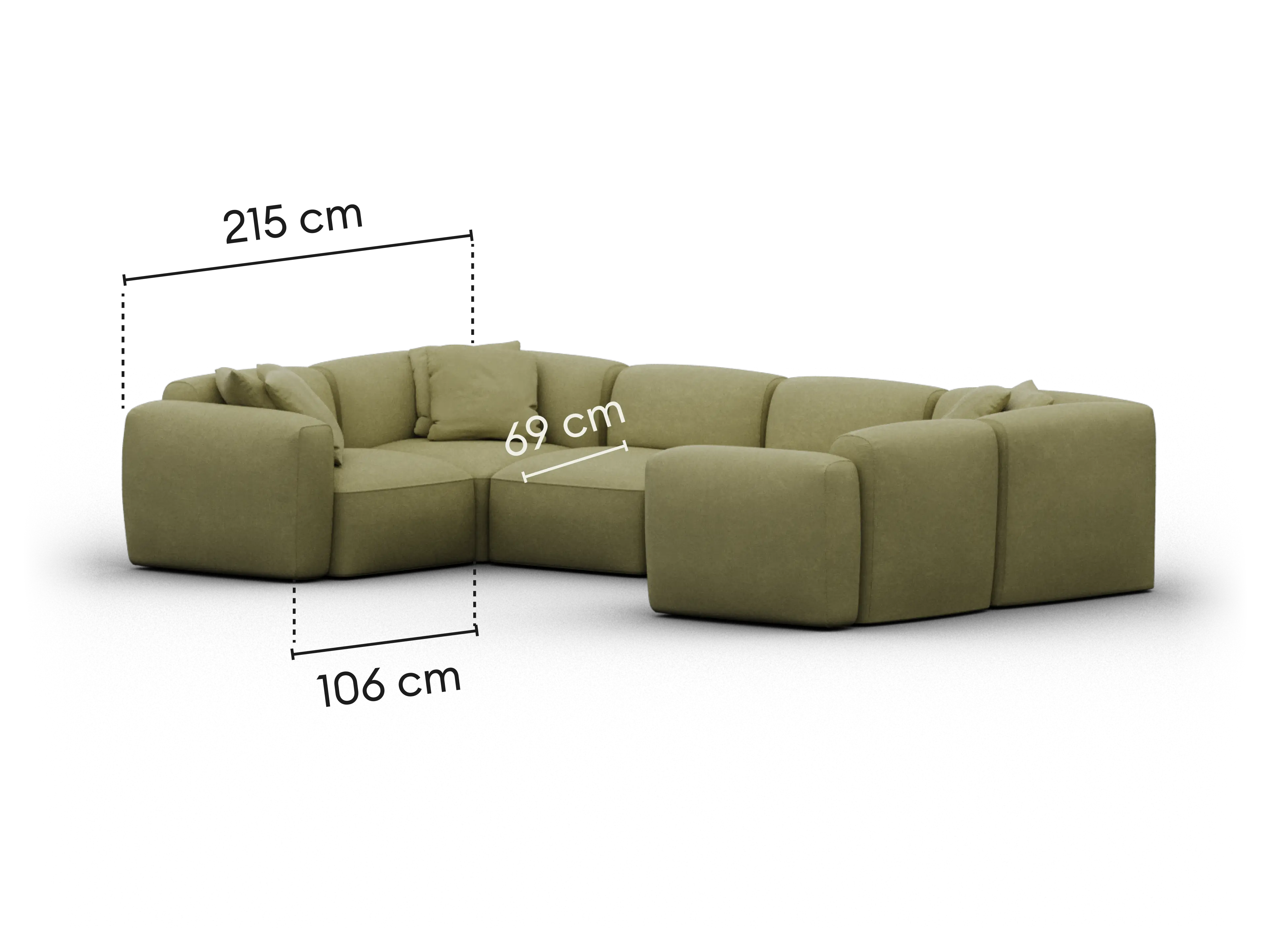 Torquay Modular Sofa - Australia 01 (Pantone) / 6 Sections / Regular