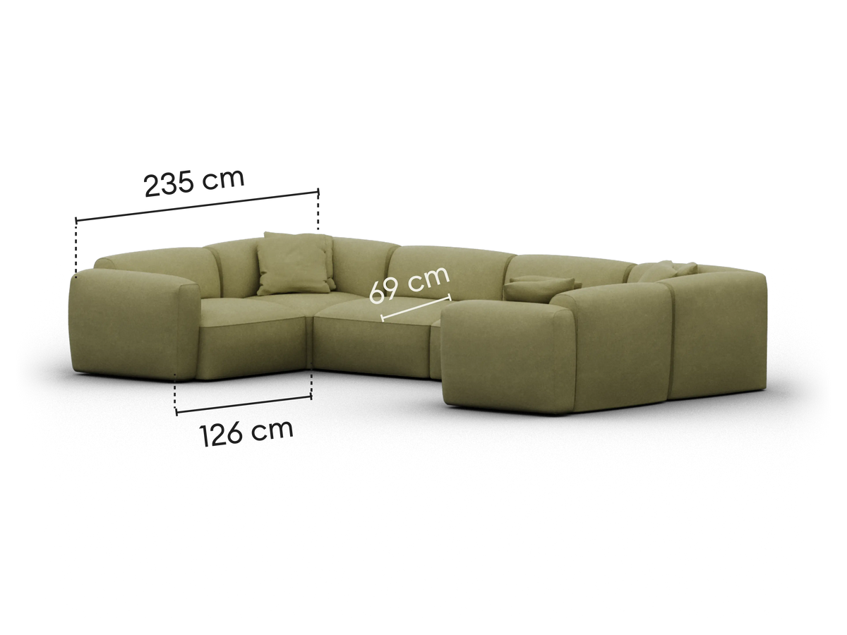 Torquay Modular Sofa - Australia 01 (Pantone) / 6 Sections / Extra Wide