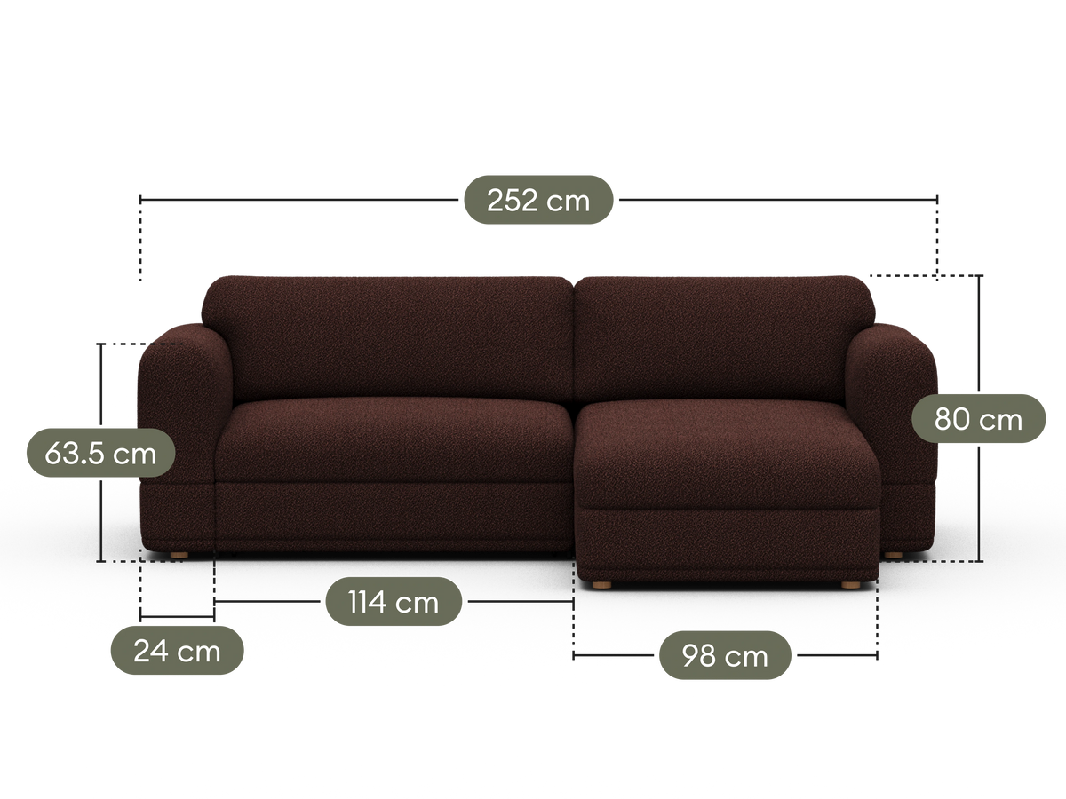 Wanda Sofa Bed [2nd Gen] - Burnt Mulberry (Luxe edition) / 3.5-Seater (Queen)